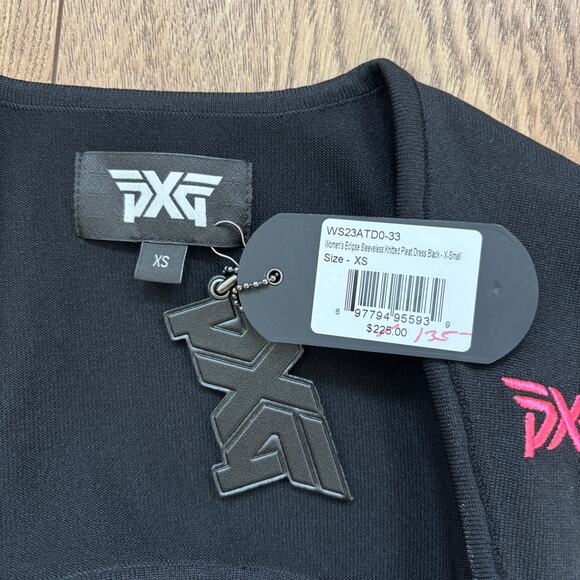 NWT PXG Eclipse Sleeveless Knitted Pleat Dress Black XS Luxury Golfwear - Picture 6 of 9
